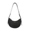 Prada Leather Shoulder Bag Curved Shape Strap In Black