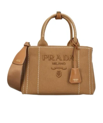 Prada Logo Single-shoulder Bag In Brown