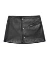 Prada Leather Mini Skirt In Black