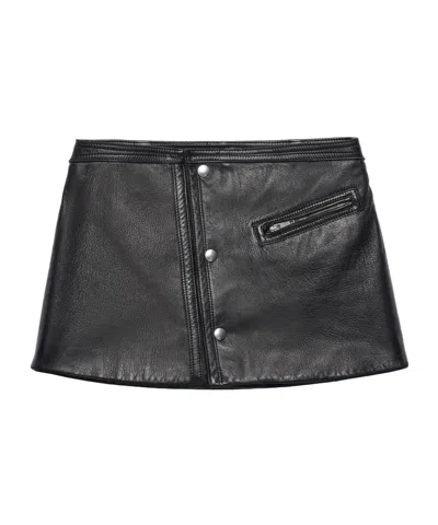 PRADA LEATHER MINI SKIRT