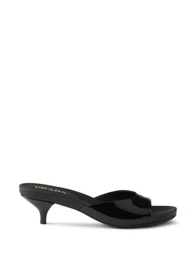 Prada Logo Slides In Black