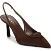 Prada Logo Slingback Pump In Burgundy