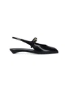 Prada Black Patent Leather Slingback Ballerina In Black