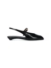 Prada Black Patent Leather Slingback Ballerina In Black