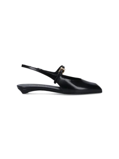 Prada Logo Slingback Pumps In Black