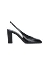 Prada Women Decolette Leather Heels In Black