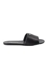 Prada Logo-plaque Leather Sandals In Black