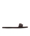 Prada Women's Chocolate Leather Slippers Sandal In Brown