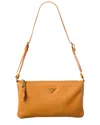 Prada Logo Small Leather Shoulder Bag In Orange