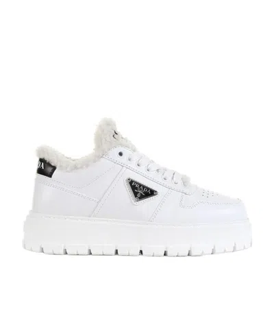 Prada Logo Sneakers In White