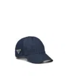 Prada Logo Splicing Baseball Hat In Blue