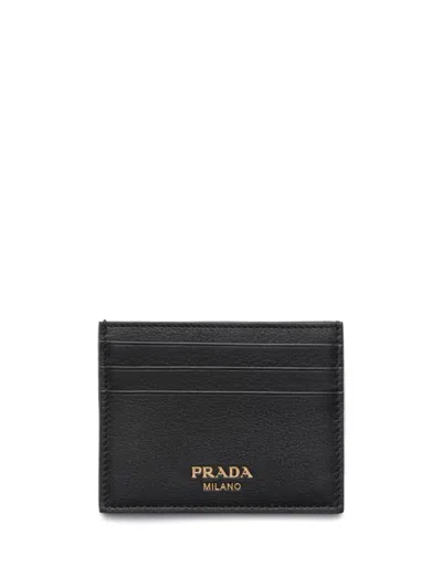 Prada Logo-stamp Leather Card Holder