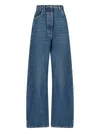 Prada Triangle Logo Wide-leg Jeans In Blue