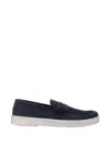 Prada Logo Strap Loafers In Black