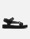 Prada Logo Strap Platform Sandals In Black