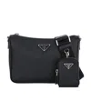 Prada Logo Strap Satchel In Black