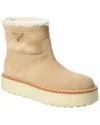 Prada Evolve Genuine Shearling Bootie In Brown