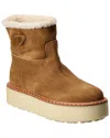 Prada Evolve Shearling-lined Suede Ankle Boots In Brown