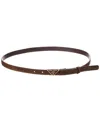 Prada Logo Suede Belt In Brown