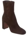 Prada 85 Triangle Logo Suede Ankle Boots In Brown