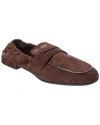Prada Elasticated Suede Penny Loafers In Brown
