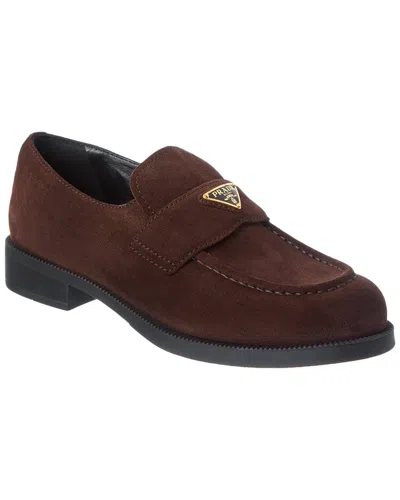 PRADA PRADA LOGO SUEDE LOAFER