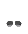 Prada 57mm Polarized Gradient Rectangular Sunglasses In Black