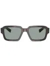 Prada 0pr 02zs Bold Rectangular Tortoiseshell Sunglasses In Brown