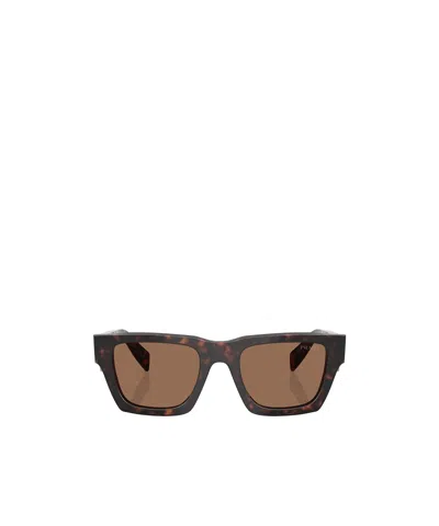 Prada Logo Sunglasses In Brown