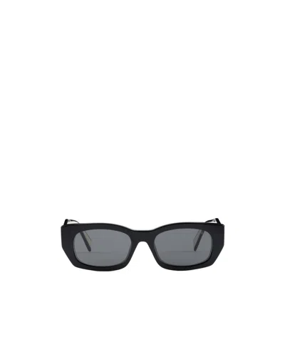 Prada Logo Sunglasses In Slate Gray Lenses