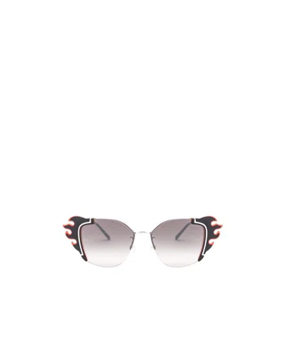 Prada Logo Sunglasses In Gray
