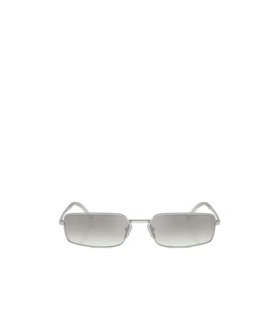 Prada Logo Sunglasses In Silver