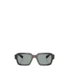 Prada 0pr 02zs Bold Rectangular Tortoiseshell Sunglasses In Gray