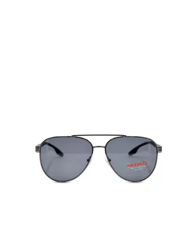 Prada Logo Sunglasses In Gray