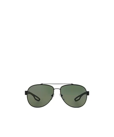 Prada Logo Sunglasses In Green