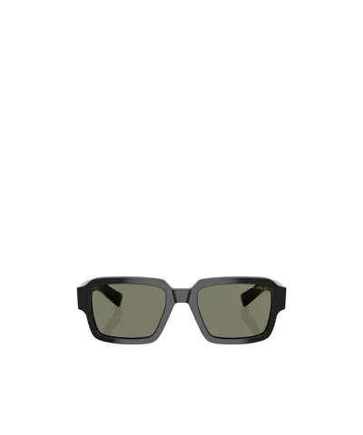 Prada Logo Sunglasses In Green
