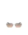 Prada Metal Rectangular Sunglasses In Nude