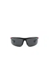 Prada Eyewear Rectangular Frame Sunglasses In Opaque, Black