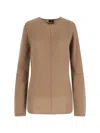 Prada Camel Cashmere Sweater In Brown