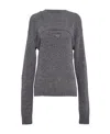 Prada Logo Sweater In Gray