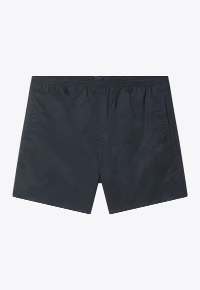 Prada Logo Swim Shorts In Black