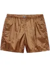 Prada Badehose Aus Re-nylon In Braun
