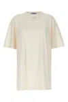 Prada Women Logo T-shirt In Gold