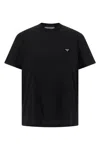 Prada Womens Black Brand-plaque Short-sleeved Cotton-jersey T-shirt In Animal Print