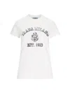 Prada Stamped Logo Crew Neck T-shirt In White