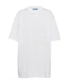 Prada Oversize Crew Neck T-shirt In White