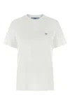Prada Triangle Logo Cotton T-shirt In White