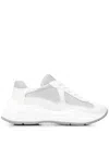 Prada Logo Tape Sneakers In Weiss