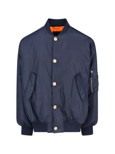 Prada Logo Tech Jacket In Blue