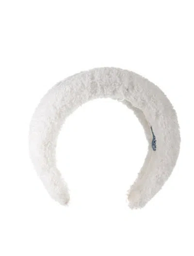 Pre-owned Prada Logo Terry Cloth Headband In White